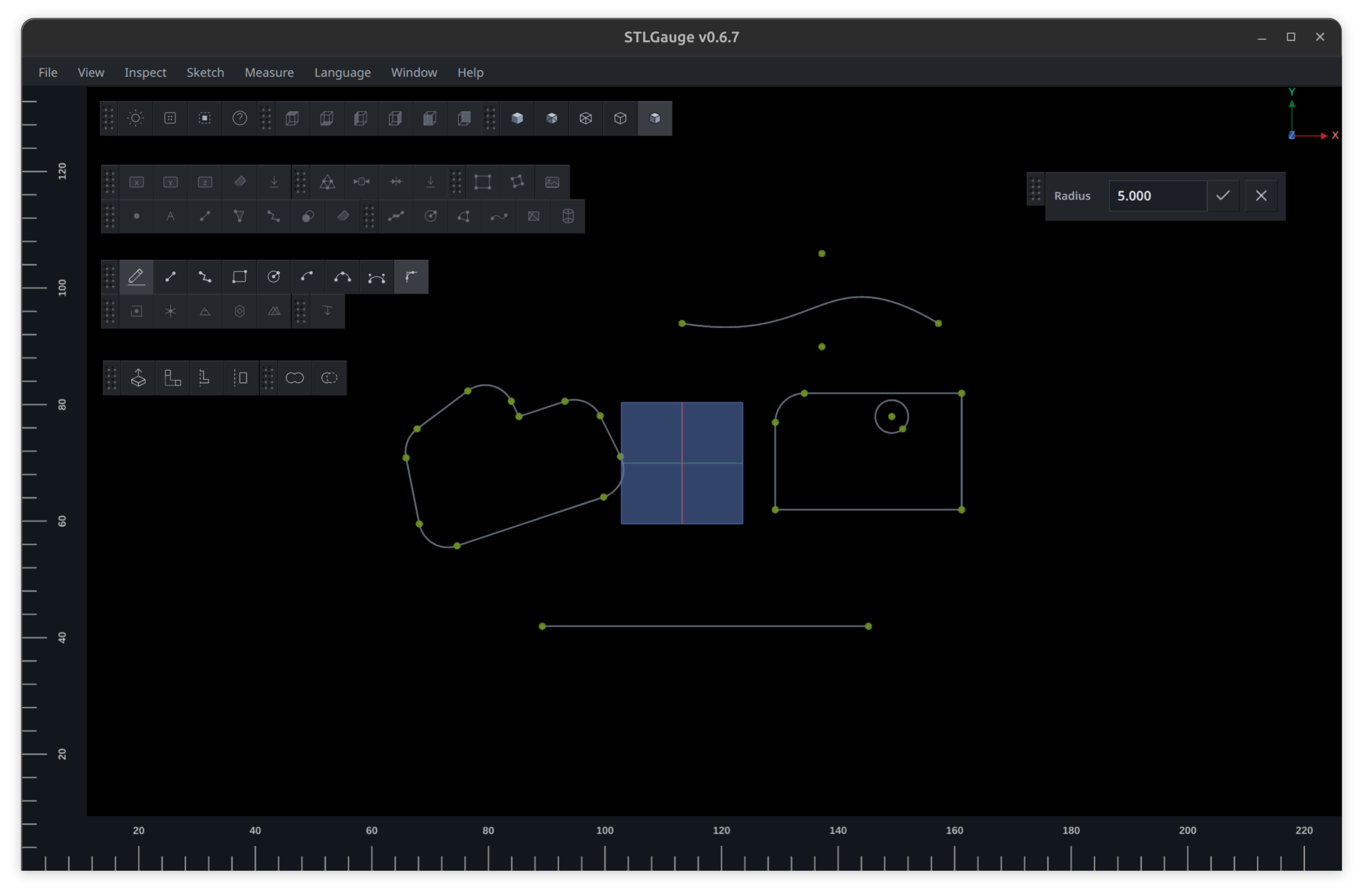 2D sketching workspace